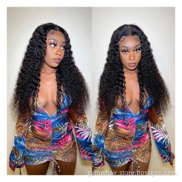 raw Virgin hair Nadula laces frontal wigs vendors 200 density 13*6 hd lace front water wave wigs Afro for black women